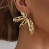 European and American Jewelry Fashion Light Luxury Metal Wind Wing Stud Earrings Retro Design Sense CCB Exquisite Earrings