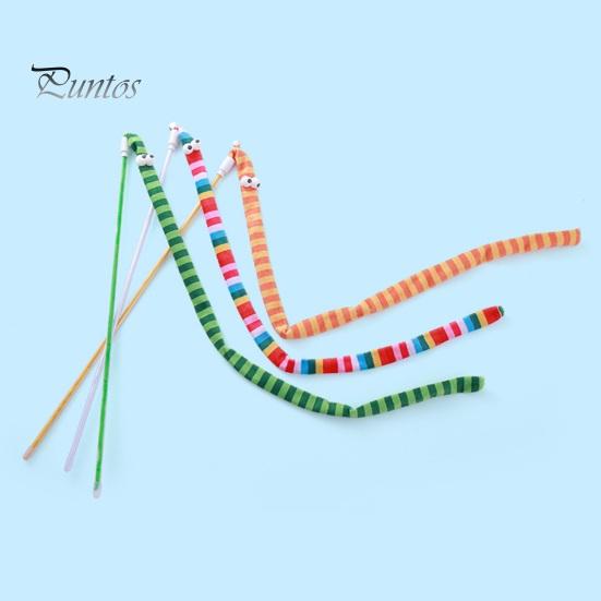 Interactive Cat Stick Toy Playing Teaser Wand with Crisp Bells Scratch-Resistant Bite-Resistant Cute Cartoon Relieve Boredom Soft Cat Tease Stick