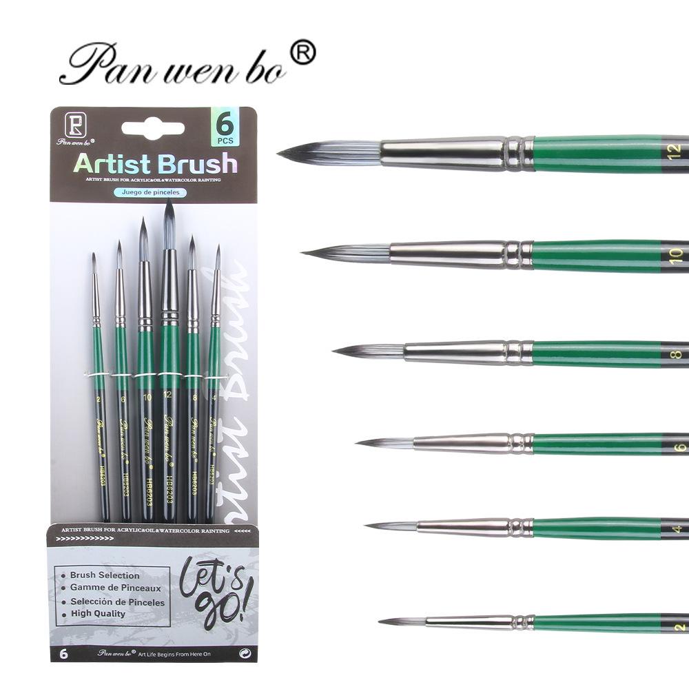 Set di 6 pennelli per pittura in nylon cross-border con gesso ad acqua e materiali artistici fai da te