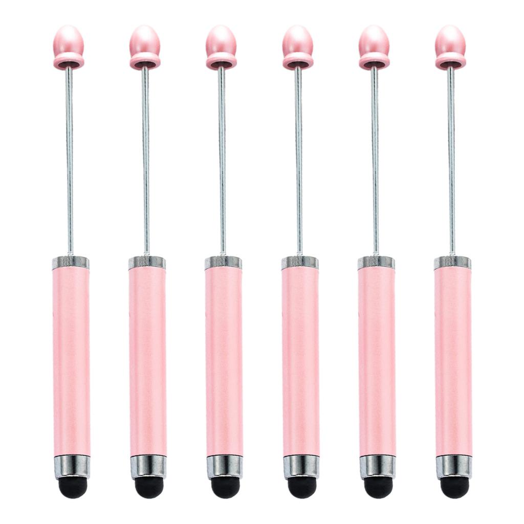 6 BUC Pix cu bilă 2 în 1 cu mărgele și capac stylus, pix pentru semnături de afaceri, uscare rapidă, scriere lină pentru birou, școală