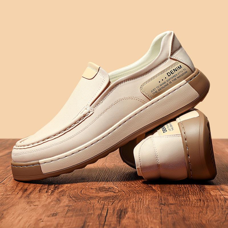Spring Autumn New Designer Canvas Shoes for Men High Quality Fashion Casual Shoes Male Light Breathable Solid Color Loafers Man