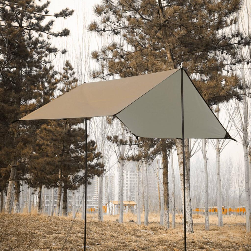 Camping Awning with Poles Waterproof UV Protection Sun Shade Outdoor Camping Hiking   Backpacking Tarp Rain Fly