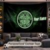 Celtic FC Personalisierte Wandteppich Unterstützung Benutzerdefinierter Name, Wandkunst Heimdekoration