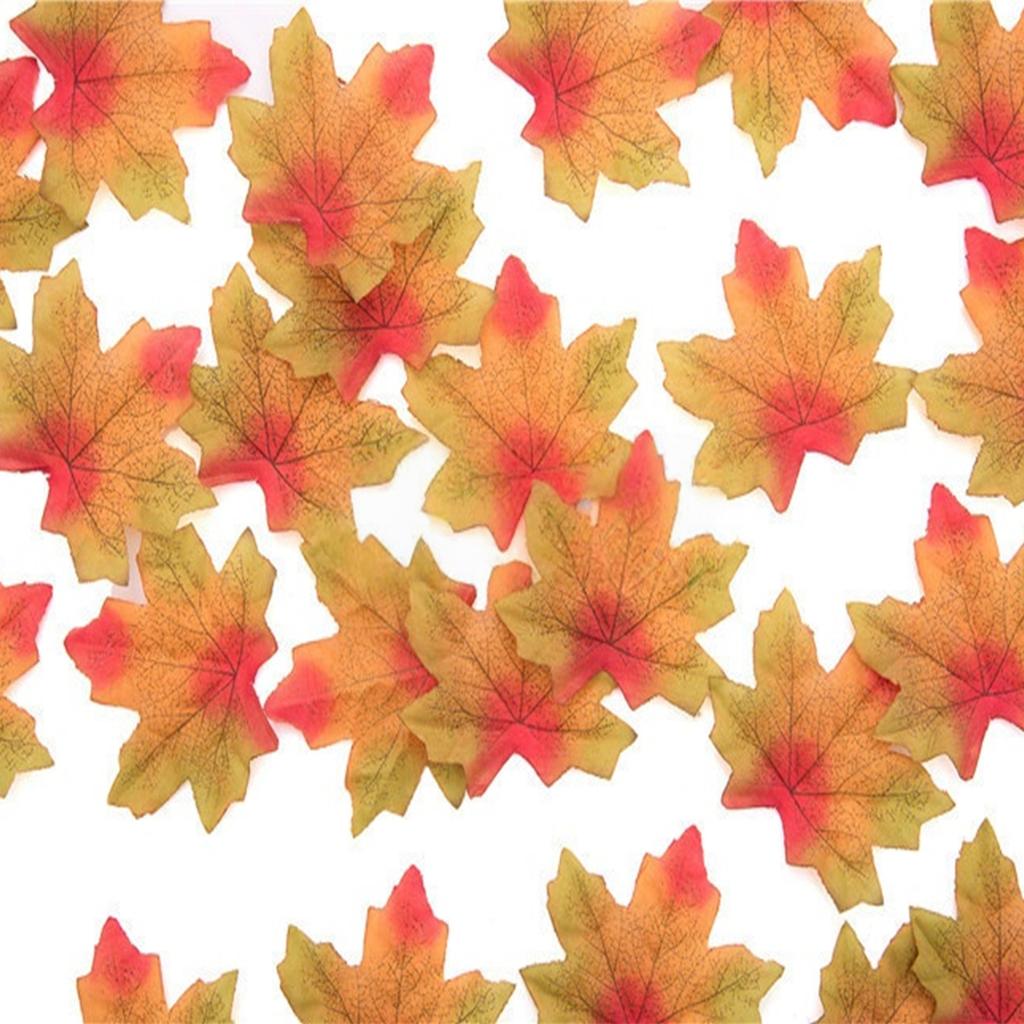 Pack Of 50 Realistic 8CM Multicolor Artificial Maple Leaves For Fall Decor And DIY Craft Projects