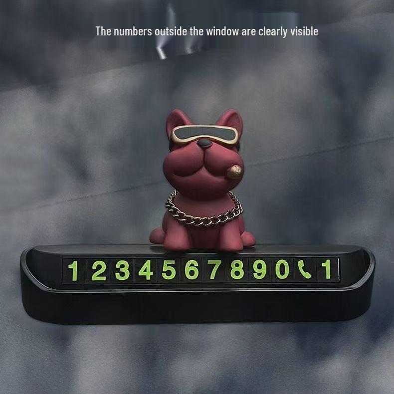 Cartoon Car Ornament: Hidden Temporary Parking Phone Number Plate
