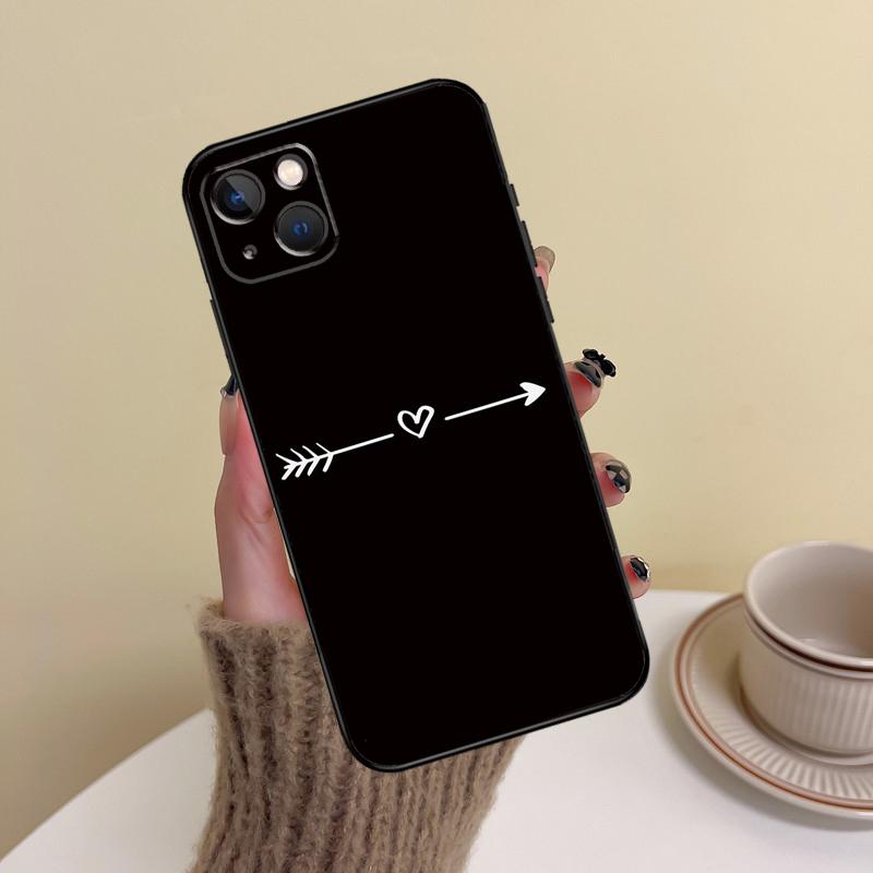 Cute Heart Phone Case For iPhone 17 Pro Max 14 13 12 11 15 16 Pro Max mini Plus 16e 17 Air Cover Funda