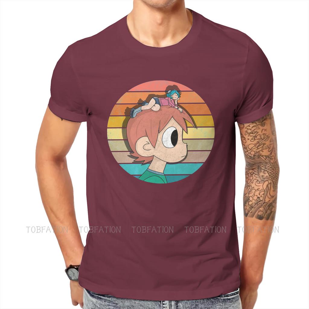 Good Newest Tshirts Scott Pilgrim Vs The World Movie Men Harajuku Fabric Streetwear T Shirt Round Neck Oversized