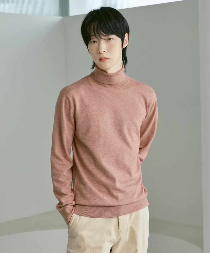 210EDIT Men'S Cashmere Blended Turtleneck Knit [Melan Coral]_Zz4Sw012