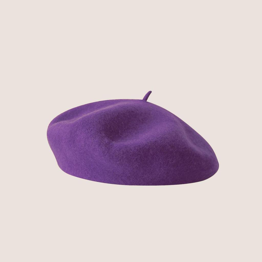 Vintage Wool French Beret for Women Solid Fashion Simple Casual Beret Solid Classic Breathable Soft Comfortable Hat for Fall Winter