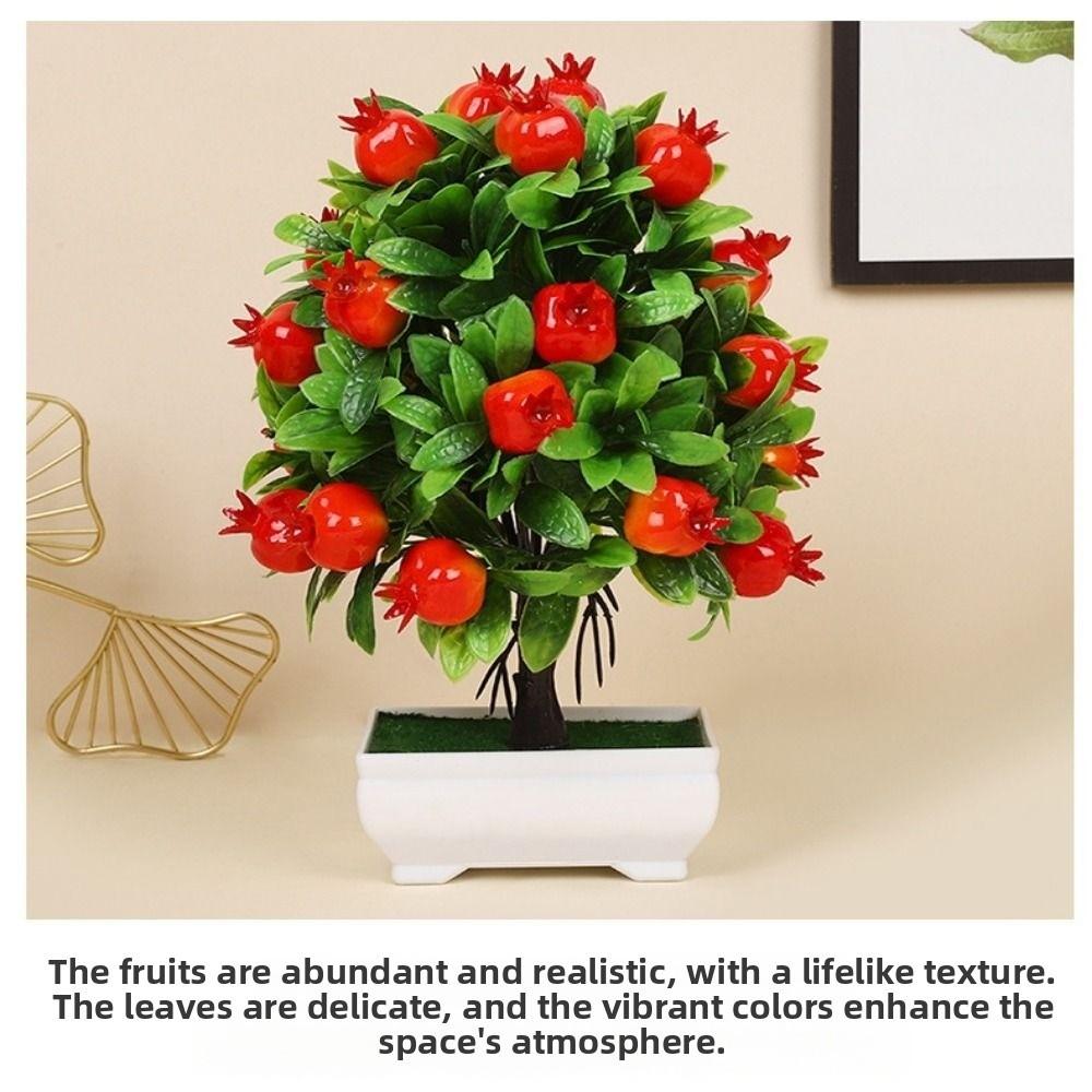 8 Stiler Frukt Bonsai Blomster Potte Simulert Grønne Planter Bryllup Hjem Hotell Kontor Borddekor
