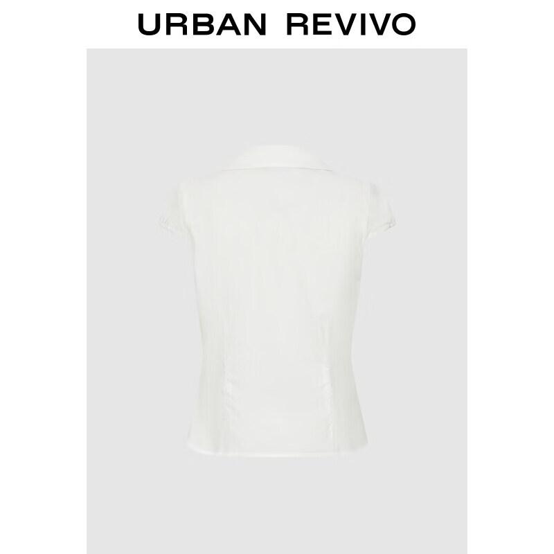 UR2026 Women s Shirred Single-Breasted Shirt S