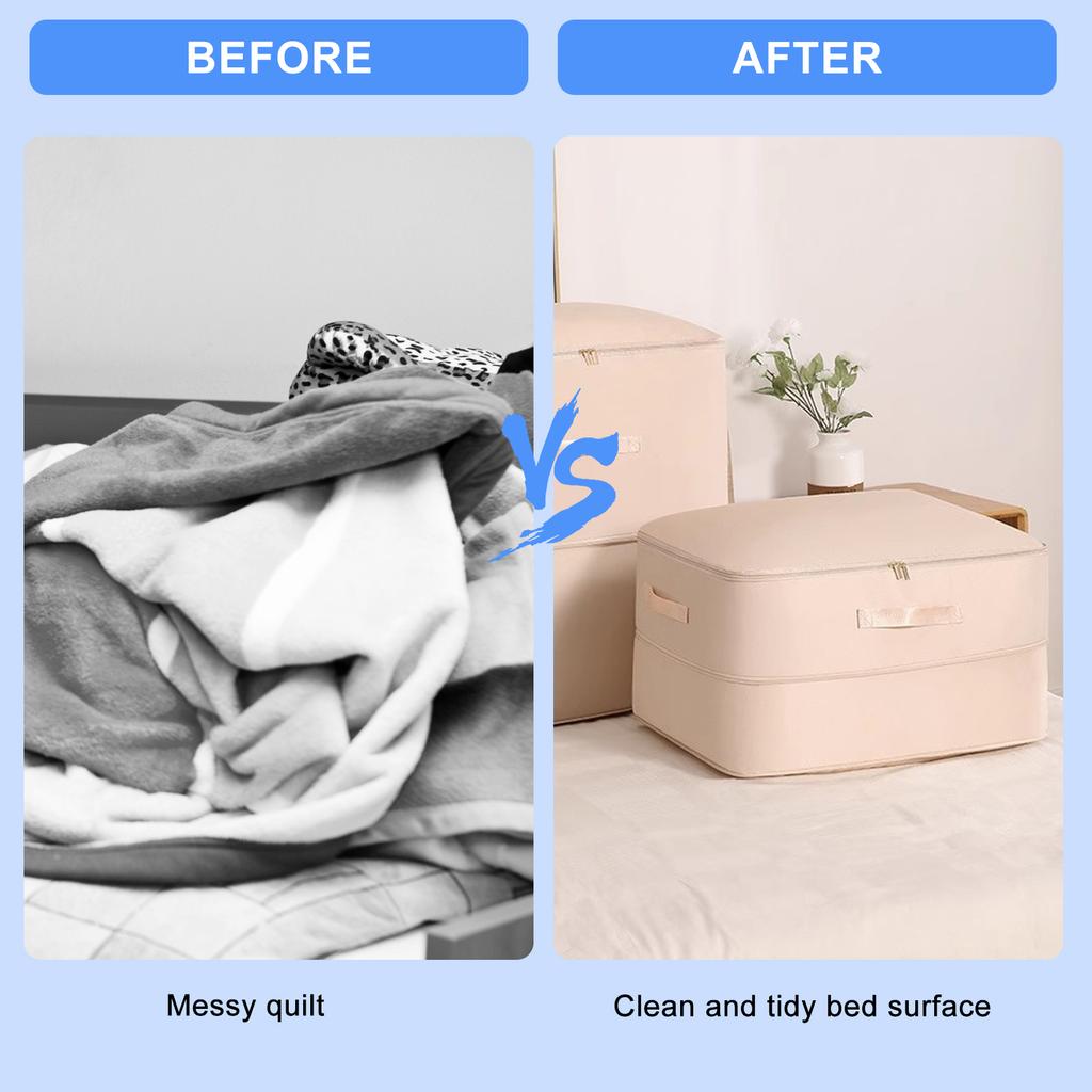 Self Compression Organizer Large Capacity Storage Bag Space Saving Packing Cubes Heavy Duty Moving Bag for Comforters