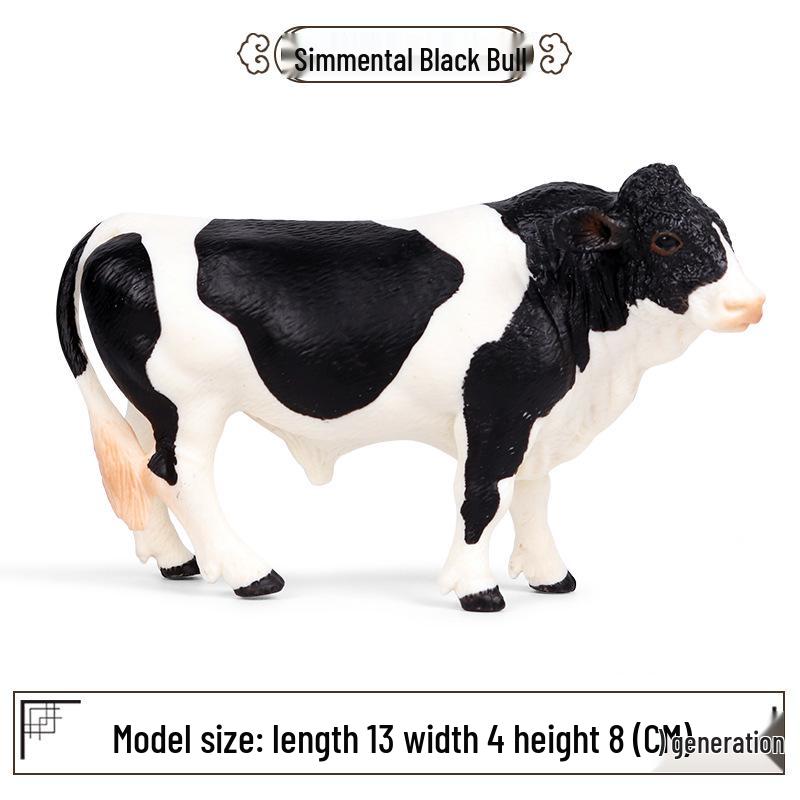 Children's Cognitive Animal Model Toy: Yellow Cow, Buffalo, Rhinoceros, Zebu, Bison, Bull Figurine.