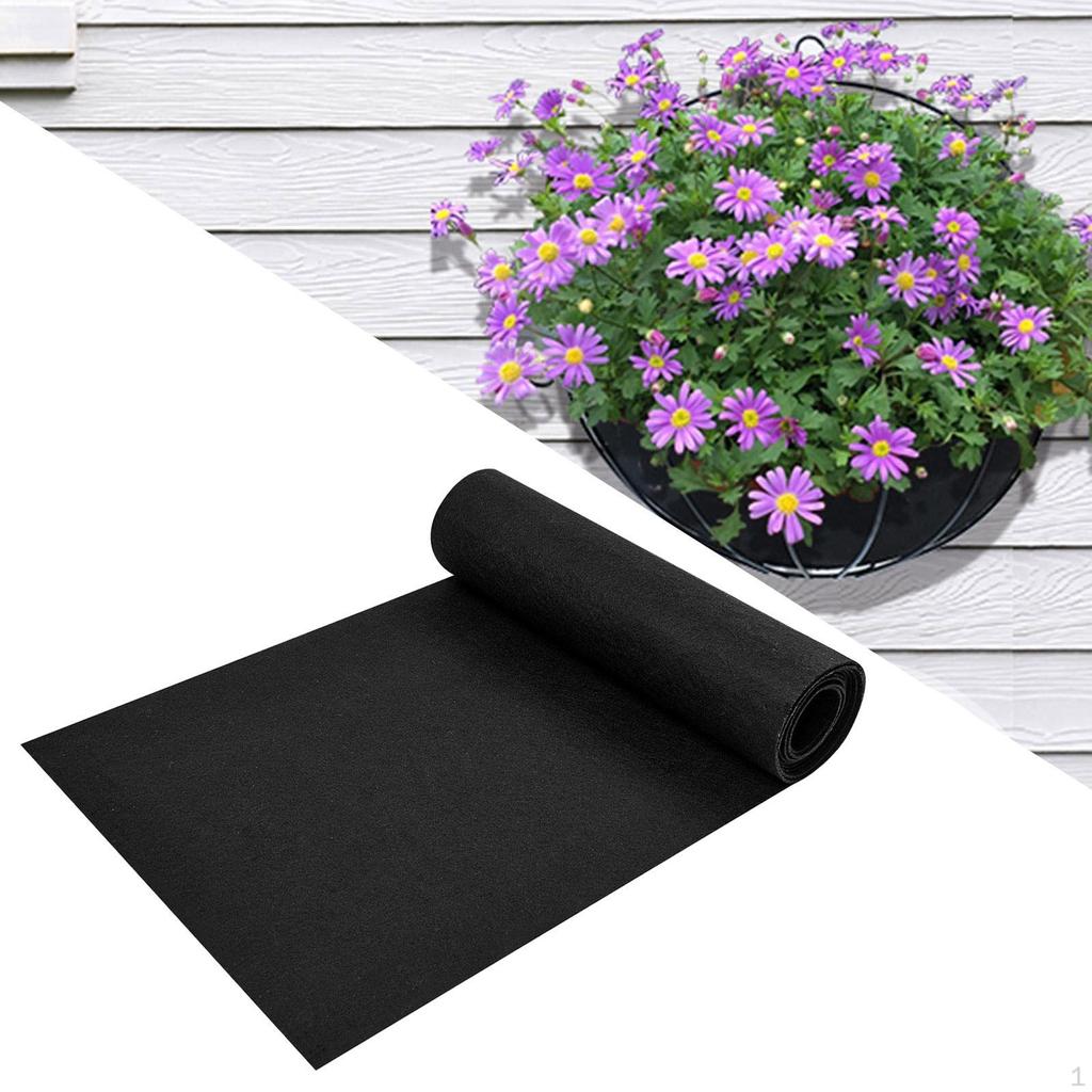 DIY Plstěná Podšívka do Květináče v Rolce Snadno Střihatelná Černá Podšívka do Truhlíků pro Nákupní Centra, Trhací