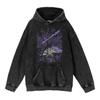 Cotone Pesante Lavato Retrò, Maglione Retrò Streetwear Anime con Cappuccio 440G