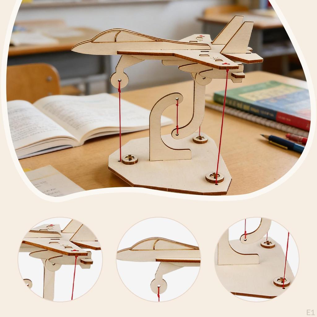 Wooden Aircraft Model Kit Teaching Aid School Projects Elementary Kids Desk Decor Gifts Physics