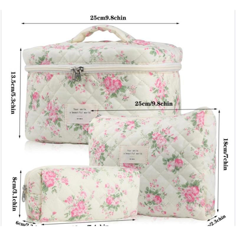 Large Capacity Travel Cosmetic Bag Portable Polyester Cotton Toiletry Bag Multifunctional Storage Pouch for Makeup Toiletries Business Trip