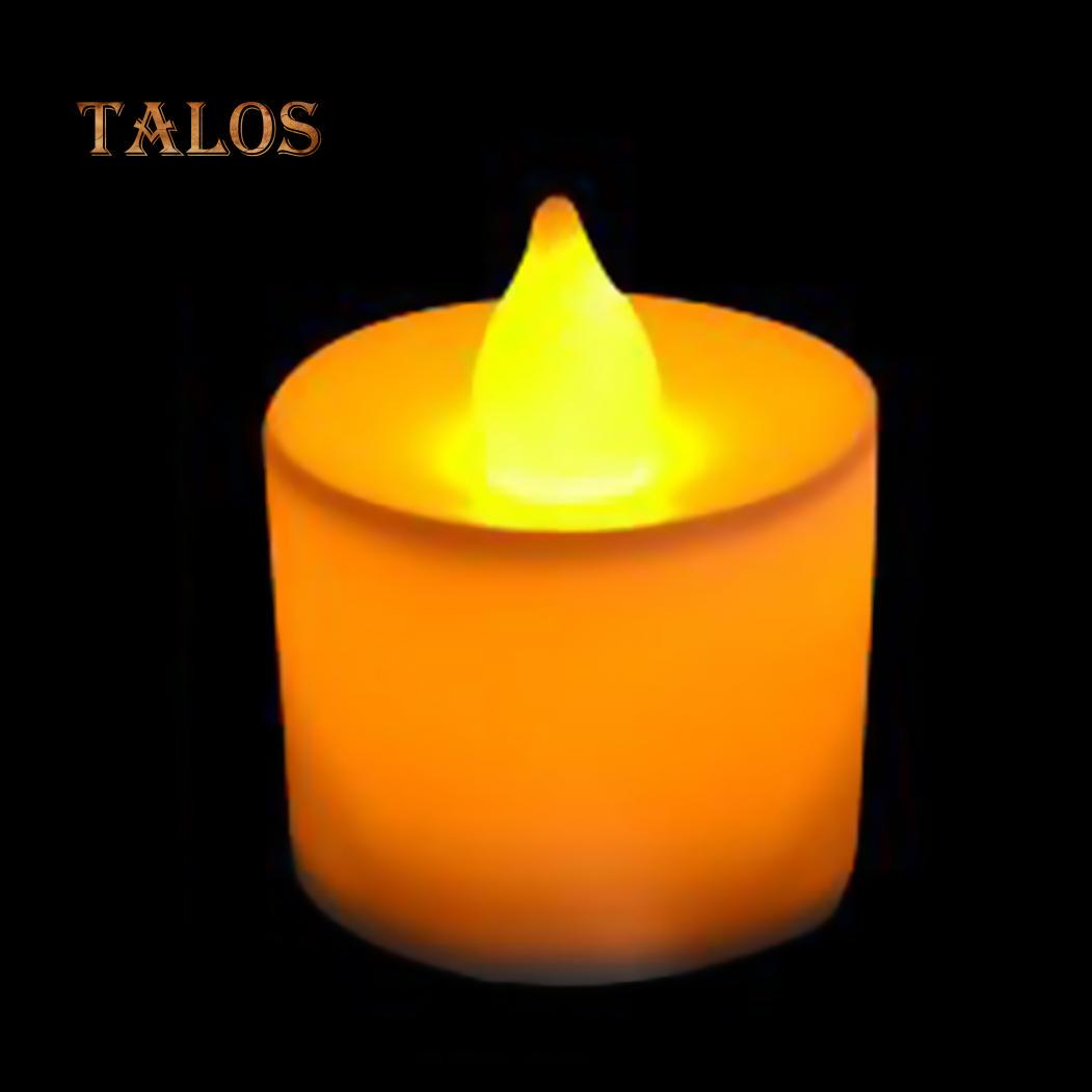 

Talos светодиодная беспламенная свеча на батарейках для вечеринки, свадьбы, мерцающая чайная свеча, декор для праздника жёлтый