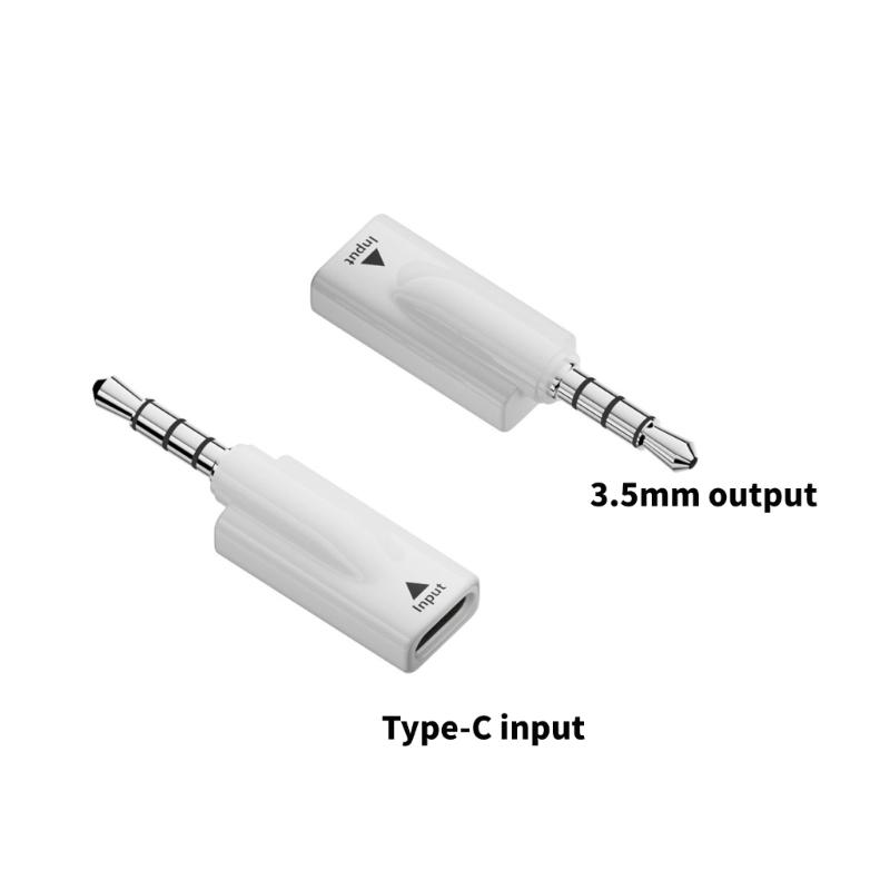Pack of 2 Piece 3.5mm Male To Type C Female Adapter Dongle Clear Sound Transfer For Phones And Laptops