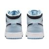 Air Jordan 1 Mid SE GS White Ice Blue Kids Sneakers Black DV1337-104