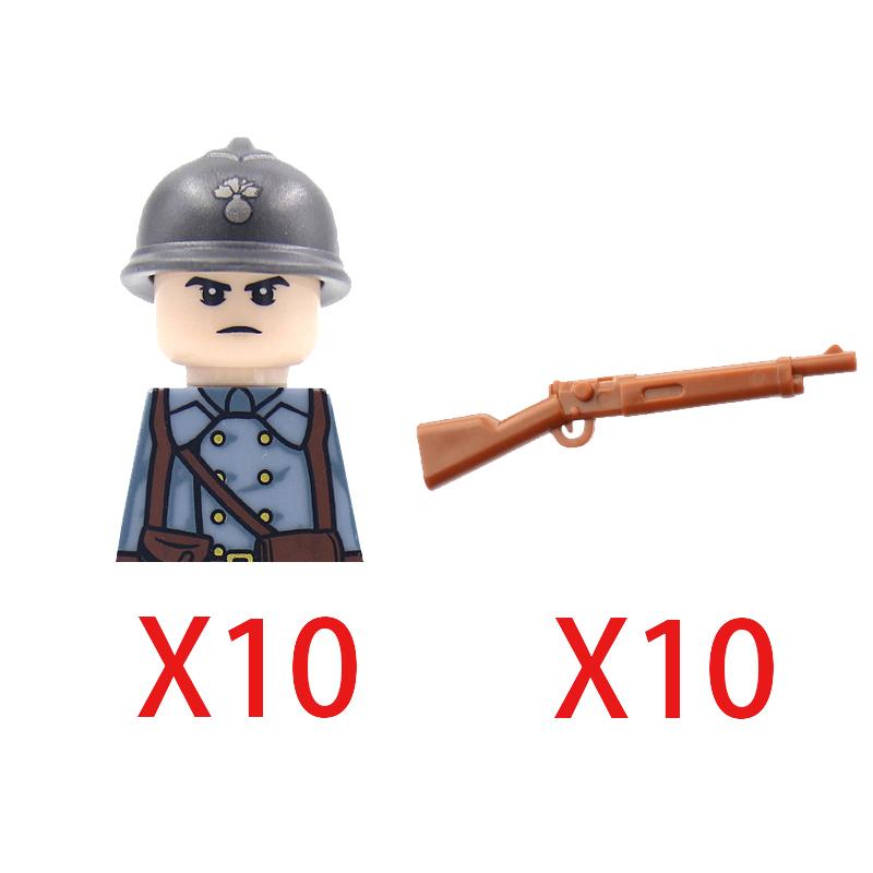 Military Soldier Building Block Figure British US Snow Camouflage Troop MP40 M1A1 Motorcycle Accessories Toys Gift Brick Z02