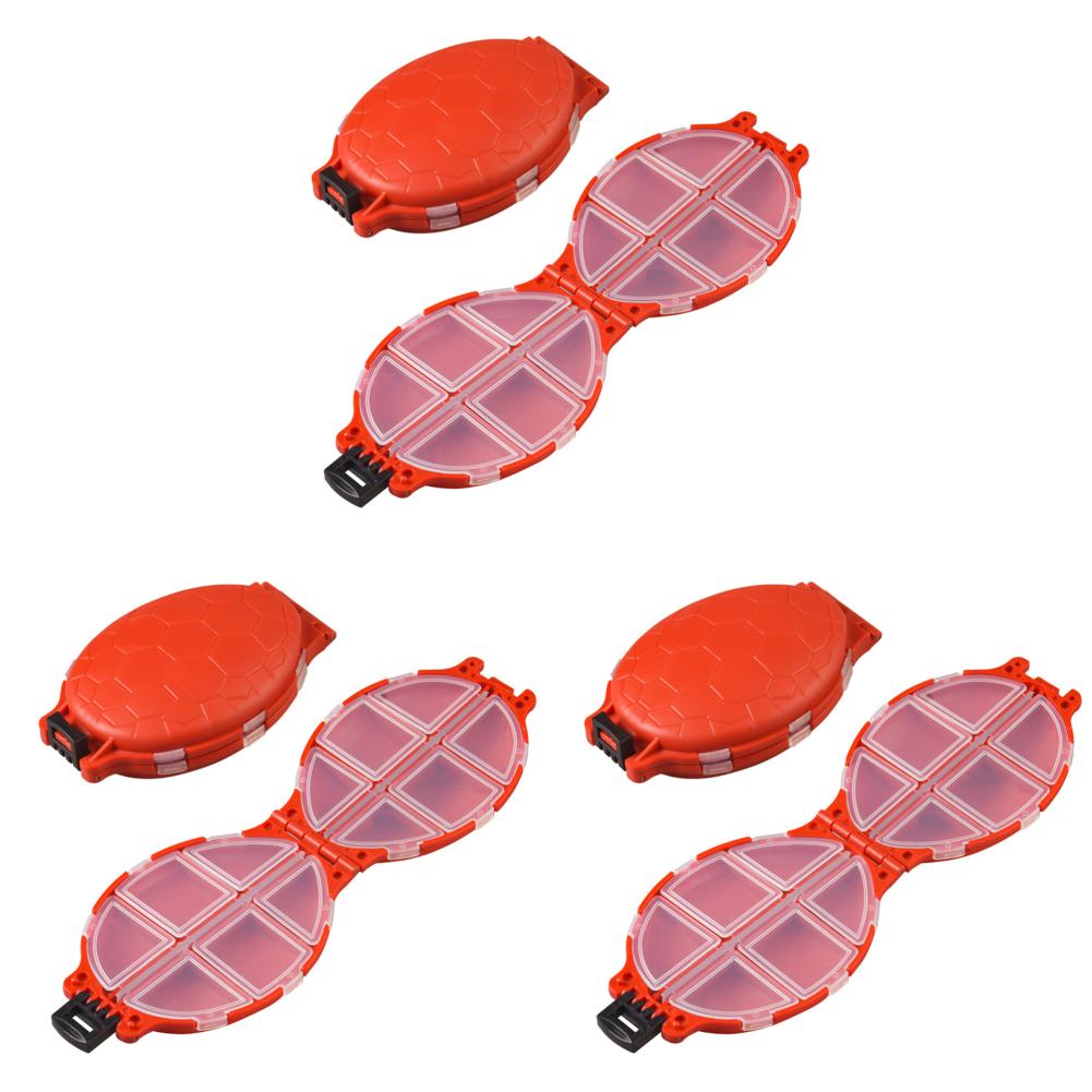 

12 Compartment Tackle Box Turtle Fishing Lures Hook Bait Tool Holders (Red)