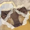 Lady Summer Sexy Pure Desire Sweet Lace Clash Color Stitching Mesh Gauze Comfortable Briefs