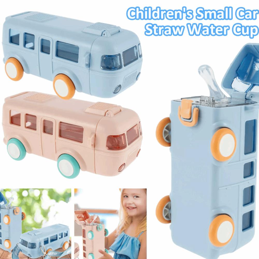 Removable Baby Bus Water Bottle with Shoulder Strap Kid's Water Bottle  School