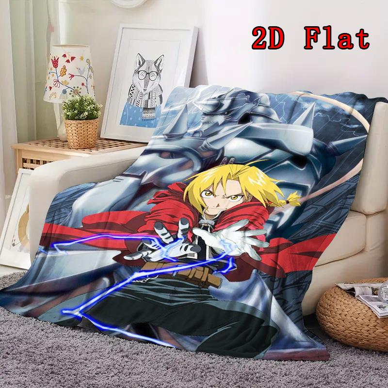 The Elric brothers Alphonse Elric 2D Flat Pattern Flannel Blanket High quality All Seasons Warmth and Comfort Perfect for Christmas Gifts.NMT0928187