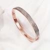 1pc Stainless Steel Bracelet Korean Style Simple Rose Gold Starry Pattern ins Wind-resistant, non-fading bracelet