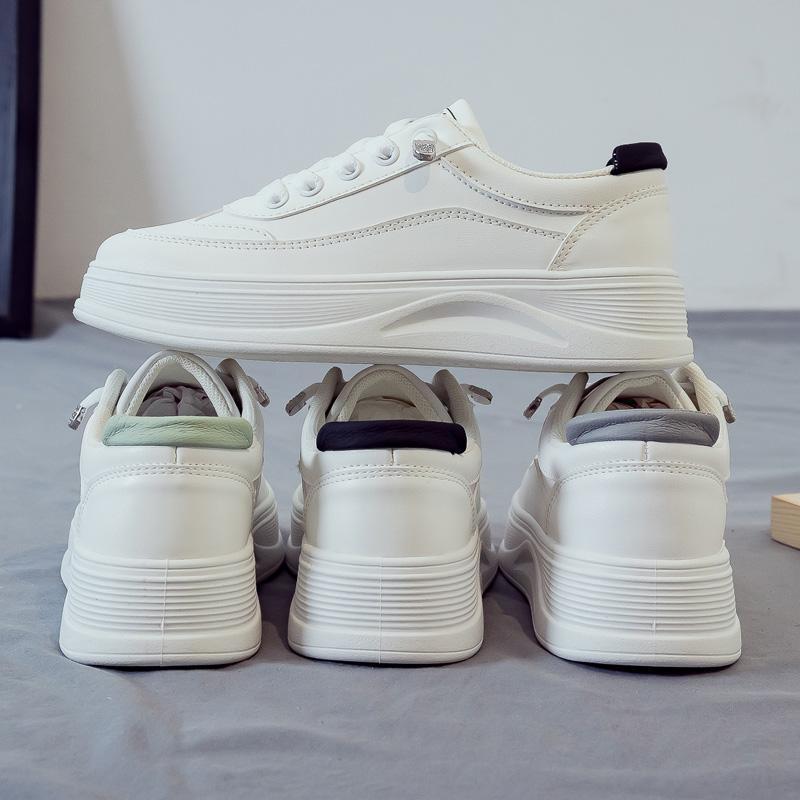 Kleiner weißer Schuh Frau, vielseitig Frühling neu Brettsport und Freizeit Papa Tide