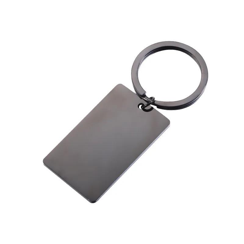 1PCS Blank Rectangle Bar Keyring Minimalist Style Key Holder Stainless Steel Keychain Personalized Stamping Mirror Polish Key Chain