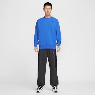 Nike Club Sweatshirts Men's Royal Blue Crew Neck Moderate Regular