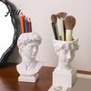 Desk Accessories Holder Vintage Pen Dried Flowers Vase Resin Makeup Brush School Home Supplies Desktop Stationery Organizer for Office Accessory