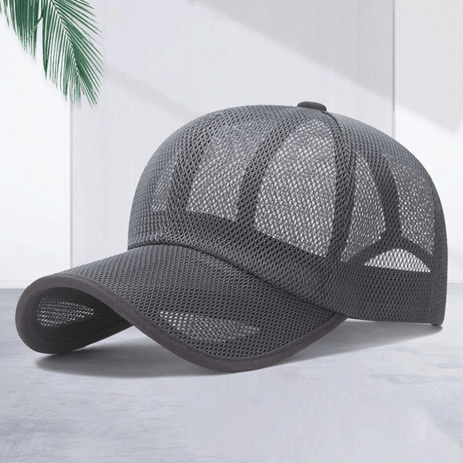 

Breathable All-Mesh Baseball Cap, Stylish Solid-Color Sun Hat for Men & Women, Perfect for Sports & Casual Wear темно серый