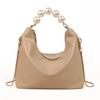 PU Leather Cloud Shoulder Bag Korean Style Women Crossbody Bag Casual Pearl Handle Handbag  Wallet