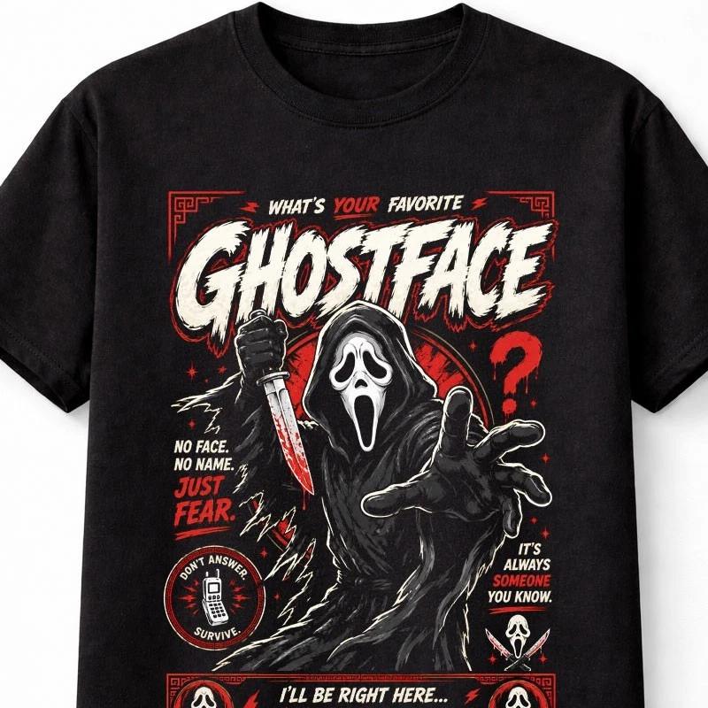 Ghostface Scream Horror Slasher Movie Graphic Unisex TShirt S