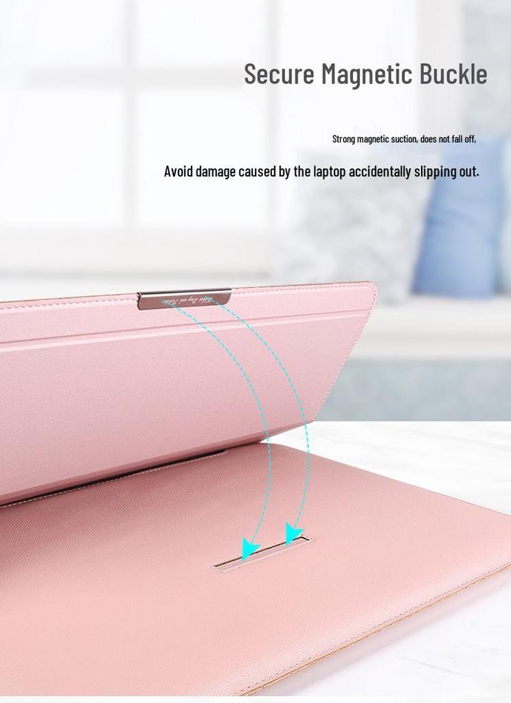 Custom Leather Sleeve Bag for MacBook 13/14/15 Inch - Protective Stand Computer Case