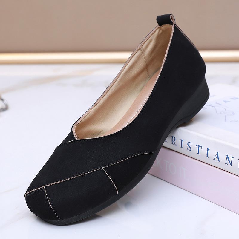 

Туфли женские 2025 весна новые нескользящие на мягкой подошве женские одинарные туфли с мелким вырезом на плоской подошве на одном педале повседневные универсальные ленивые туфли 35 чёрный