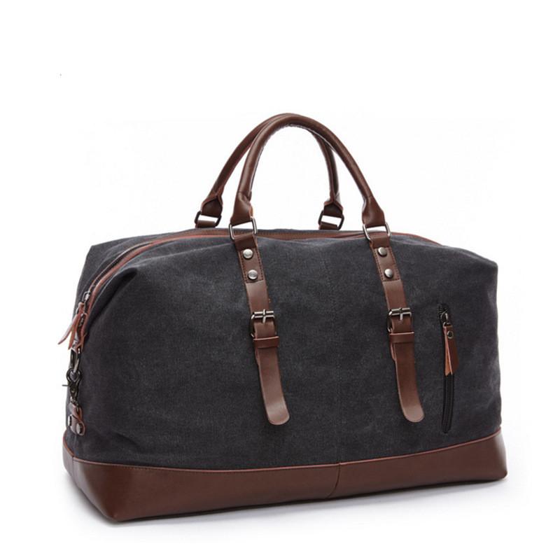 Retro Canvas Handbag Travel Bag Men's Fashion Trend Large Capacity Short Distance Travel Luggage Bag Shoulder Backpack Male