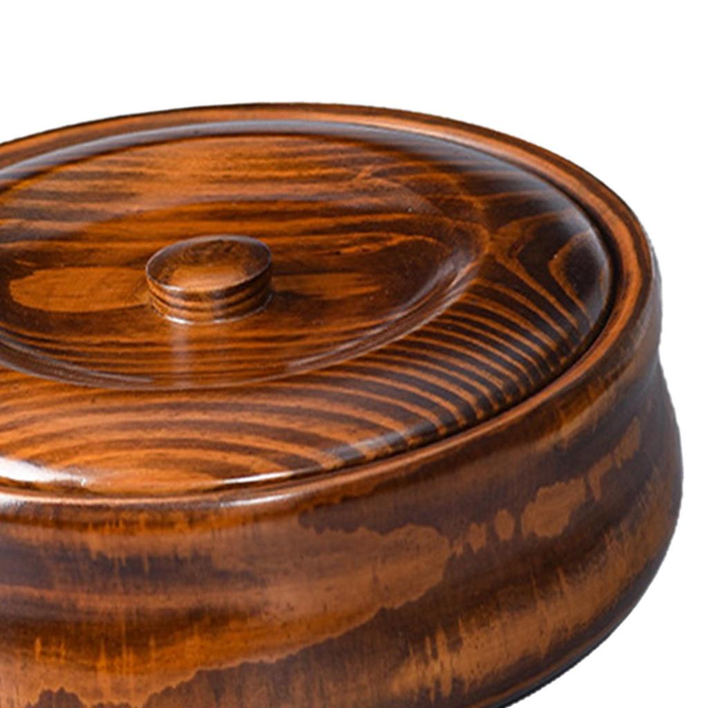 Wooden Bowl Handmade Container for Salad Wooden Ramen Bowl Durable with Lids