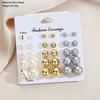IF ME 15pairs/set   Circular Stud Earrings Set for Woman Hypoallergenic  Silver Earring Accessories Jewelry