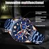 Luxury Business Multifunctional Mens Watches Quartz Chronograph Classic Fashion Luminous Wristwatches Reloj Hombre