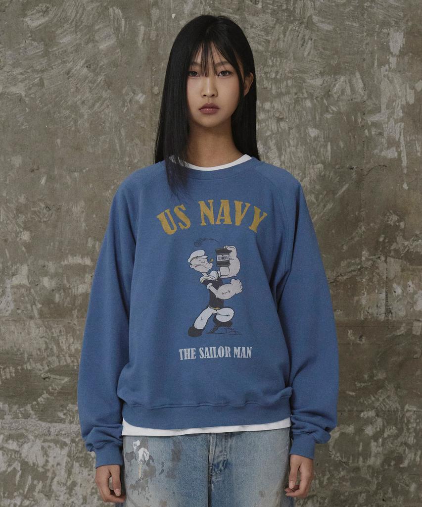 ERER Popeye Raglan Sweatshirt Blue