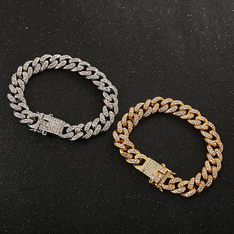 Trendy Men's and Women's Full Diamond Big Gold Cuban Chain Necklace - Hip-Hop Street Dance Rap Accessories.