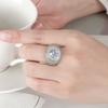 Full Diamond Plating 18k Platinum Gold Inlaid With Vermiculite Ring
