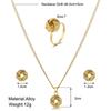 3pcs/Creative 3D Knot Ring Earring Necklace Set, Metal Texture Wedding Banquet Versatile Jewelry