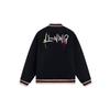 Li Ning Sports Lifestyle Series Logo Embroidery Pattern Single-Breasted Short Casual Loose Cotton Jacket Unisex Jacket Black AJMS141-1