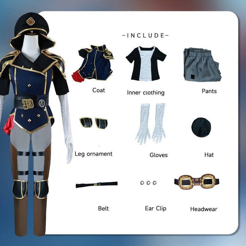 

Arcane Of League Legends Caitlyn Vi Cosplay Decoration Costume Performance Set Vi,S