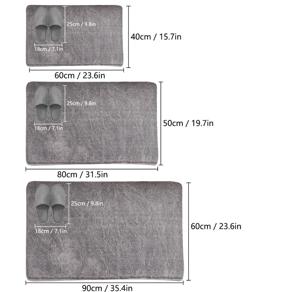 Solid Color Thickened Bathroom Non-slip Foot Mat Shower Room Door Absorbent Mat Dirt-resistant Toilet Mat Furry Mat